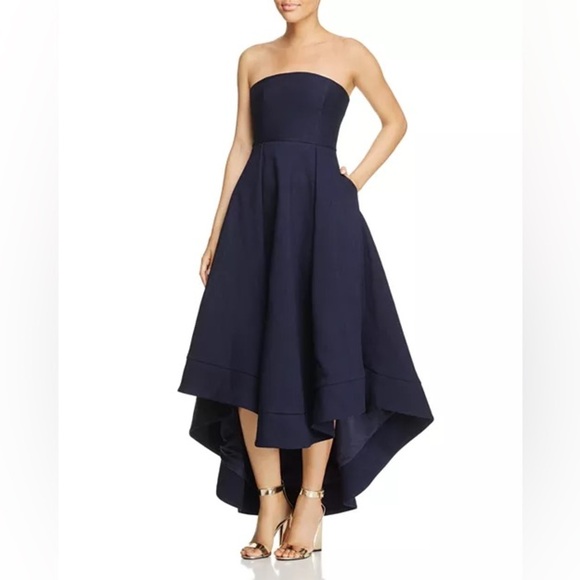 C/MEO Collective Navy Blue Ball Gown Gala Prom Homecoming Wedding Maxi Dress L - Picture 4 of 11